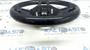 Naked steering wheel VW Tiguan 18-21 black leather, without buttons and overlays, scratches, dented, worn