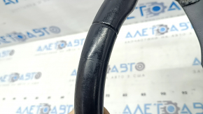 Naked steering wheel VW Tiguan 18-21 black leather, without buttons and overlays, scratches, dented, worn