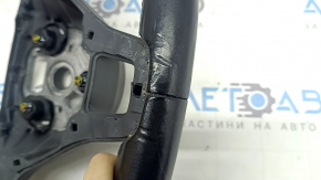 Naked steering wheel VW Tiguan 18-21 black leather, without buttons and overlays, scratches, dented, worn