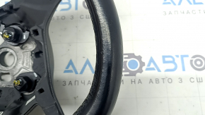Naked steering wheel VW Tiguan 18-21 black leather, without buttons and overlays, scratches, dented, worn