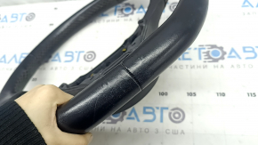 Naked steering wheel VW Tiguan 18-21 black leather, without buttons and overlays, scratches, dented, worn