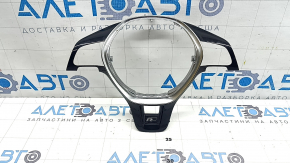 VW Tiguan 18-22 steering wheel trim, gloss black with gray, 2 pieces, R-Line, scratches, broken mount, peeling chrome