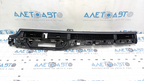 Front panel air vent deflector, center and right, Audi A4 B9 17-25, black with chrome
