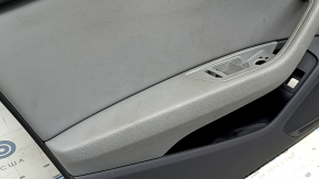 Dark gray molding for the front left door trim of an Audi A4 B9 20-25, gray leather insert, with a gray armrest, for cleaning
