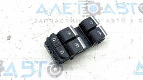 Front left window lift control for Audi A4 B9 20-25 black and chrome with child protection