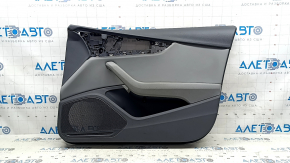 Door trim panel, front right, Audi A4 B9 20-25, dark gray, gray leather insert, with gray armrest, for cleaning