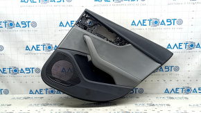 Door trim panel rear right Audi A4 B9 20-25 dark gray, gray leather insert, with gray armrest, without curtain, for cleaning