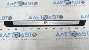 Audi A4 B9 17-25 S-Line outer front right door sill trim with backlight, scratches, torn backlight cable