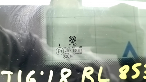 Rear left window, blind glass, VW Tiguan 18-24, tinted, chrome, worn chrome