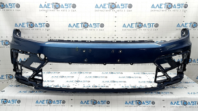 Bare front bumper for VW Tiguan 18-21 R-Line, blue LD5L, non-standard holes, scratches, broken turn signal mount