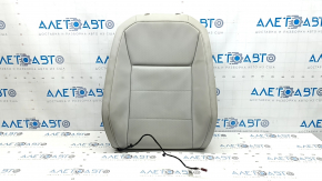 VW Tiguan 18-21 passenger seat back upholstery, gray leather, heated, dry-cleanable, wrinkled