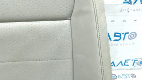 VW Tiguan 18-21 passenger seat back upholstery, gray leather, heated, dry-cleanable, wrinkled