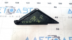 Triangle plug for the front left door of an Audi A4 B9 17-20, glossy black, scratches