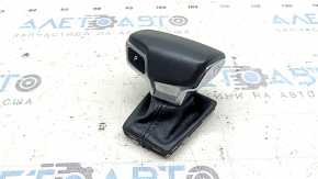 Audi A4 B9 17-25 gear knob with gray upper trim, leather, gray, worn