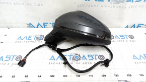 Left side mirror assembly for Audi A4 B9 20-25, 13 pins, graphite, turn signal, heated, auto-dimming, memory, BSM, scratches