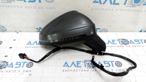 Right side mirror assembly for Audi A4 B9 20-25, 13 pins, graphite, turn signal, heated, auto-dimming, memory, BSM, scratches