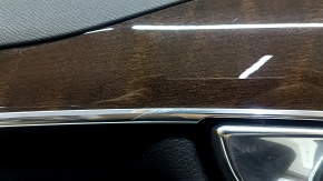 Door trim panel rear left Volvo XC90 16-23 black leather, wood insert, without curtain, scratches, tears