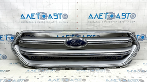 Ford Escape MK3 2017-2019 grille, gray, with chrome, with emblem, sand, scratches on the emblem, paint spraying, broken guides