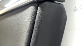 Door trim panel, rear right, Volvo XC90 16-23, black leather, wood insert, without curtain, scratches, tears