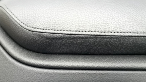 Door trim panel, rear right, Volvo XC90 16-23, black leather, wood insert, without curtain, scratches, tears