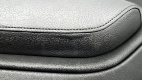 Door trim panel front left Volvo XC90 16-22 black leather, wood insert, broken fastener, scratches