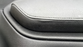 Volvo XC90 16-22 front right door panel, black leather, wood insert, black leather armrest, illuminated, with central locking button, dent, bump, scratches