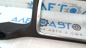 Ford Escape MK3 17-19 center console trim without cup holders, black, cracks in fasteners, chrome defect