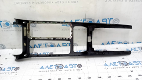 Ford Escape MK3 17-19 center console trim without cup holders, black, cracks in fasteners, chrome defect