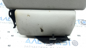 Rear seat backrest, 2nd row, center, VW Tiguan 18-21, gray leather, perforated, with armrest, wrinkled, dry-cleanable