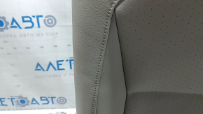 Rear seat back, 2nd row, left, VW Tiguan 18-21, gray leather, perforated, with belt, wrinkled, broken lining mount, dry cleanable