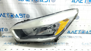 Left front headlight for Ford Escape MK3 17-19, halogen, light, with bracket, sand-finished, for polishing