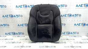 Volvo XC90 16-25 passenger seat back upholstery, black leather, heated, scratches, needs cleaning, dented