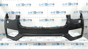 Bare front bumper for Volvo XC90 16-19, headlight washer, without park assist, graphite 714, dents, crack in mount, non-standard holes