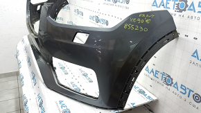 Bare front bumper for Volvo XC90 16-19, headlight washer, without park assist, graphite 714, dents, crack in mount, non-standard holes