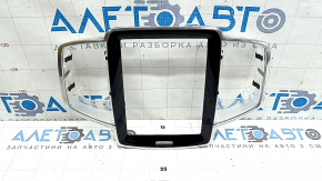 Volvo XC90 16-23 front panel trim, monitor frame, glossy black, chrome, scratches, cracks in fasteners, dent