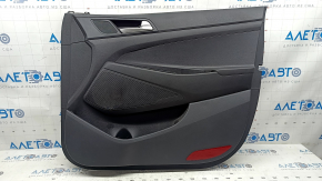 Door trim panel, front right, Hyundai Tucson 19-21, black, insert, armrest, black leather, scratches