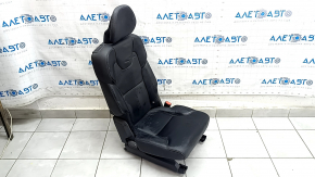 Right rear seat Volvo XC90 16-22 black leather for 3 rows, needs cleaning, dented, scratch, scratches on plastic