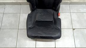 Right rear seat Volvo XC90 16-22 black leather for 3 rows, needs cleaning, dented, scratch, scratches on plastic