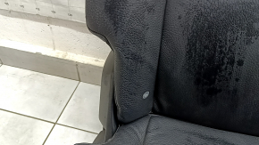 Right rear seat Volvo XC90 16-22 black leather for 3 rows, needs cleaning, dented, scratch, scratches on plastic