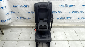 Rear center seat Volvo XC90 16-22 black leather for 3 rows, with seat belt, needs cleaning, wrinkled