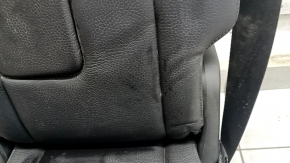 Rear center seat Volvo XC90 16-22 black leather for 3 rows, with seat belt, needs cleaning, wrinkled