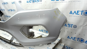 Front bumper, bare, Ford Escape MK3 2017-2019, white, cracks, cracks in fasteners, scratches, non-factory holes