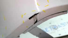 Front bumper, bare, Ford Escape MK3 2017-2019, white, cracks, cracks in fasteners, scratches, non-factory holes