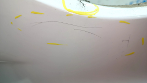 Front bumper, bare, Ford Escape MK3 2017-2019, white, cracks, cracks in fasteners, scratches, non-factory holes