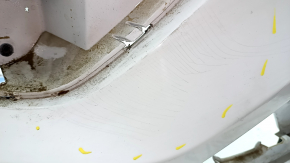 Front bumper, bare, Ford Escape MK3 2017-2019, white, cracks, cracks in fasteners, scratches, non-factory holes