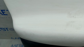 Tesla Model X 22-25 front left door panel, black, with white leather insert, scratches on plastic, tears in leather, broken fasteners, needs dry cleaning