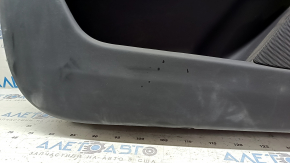 Tesla Model X 22-25 front left door panel, black, with white leather insert, scratches on plastic, tears in leather, broken fasteners, needs dry cleaning