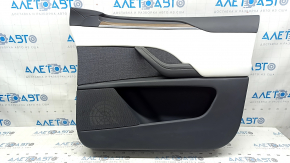Tesla Model X 22-25 front right door panel, black, with white leather insert, broken fastener, needs cleaning, scuffs