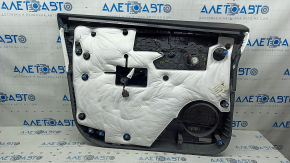 Tesla Model X 22-25 front right door panel, black, with white leather insert, broken fastener, needs cleaning, scuffs
