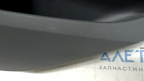 Door trim panel, rear right, Audi Q5 8R 09-17, dark gray, with wood insert, with door lock button, with overlays, with handle, in need of cleaning, worn, tears, scratches